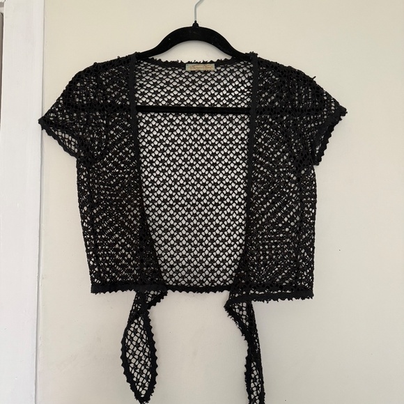 VINTAGE y2k knit crotchet sequinned shrug - Picture 3 of 5